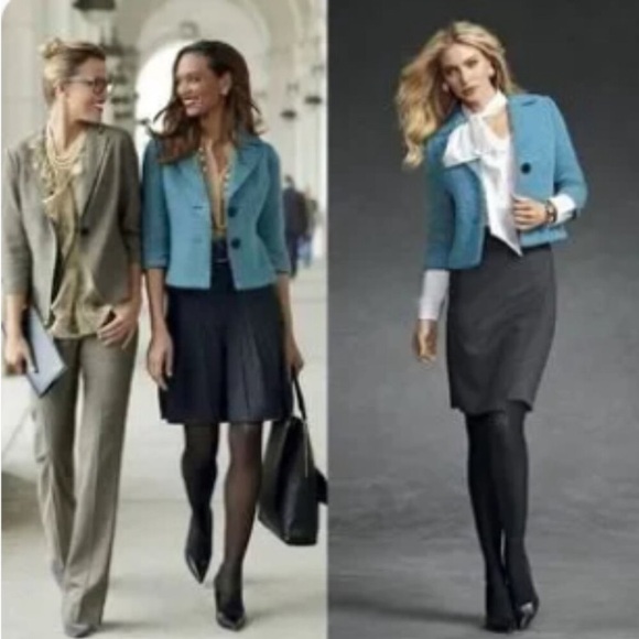 CAbi Size 4 Teal 3/4 Sleeve Blazer - Picture 10 of 11